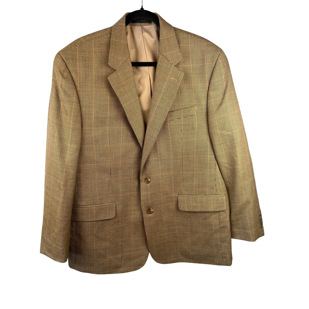 Lauren Ralph Lauren Mens Wool Houndstooth 2-Button Sport Coat Blazer Sz44R